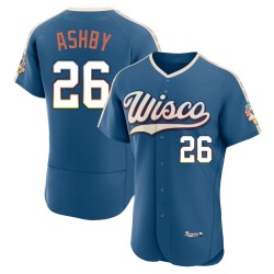 Aaron Ashby Milwaukee Brewers Men's Authentic Mineral 2026 City Connect Stadium Jersey - Blue