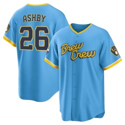 Aaron Ashby Milwaukee Brewers Men's Replica Powder 2022 City Connect Jersey - Blue
