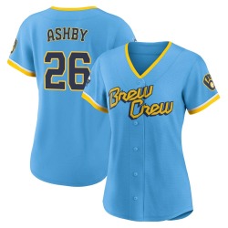Aaron Ashby Milwaukee Brewers Women's Authentic Powder 2022 City Connect Jersey - Blue