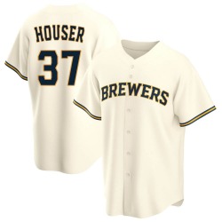 Adrian Houser Milwaukee Brewers Men's Replica Home Jersey - Cream