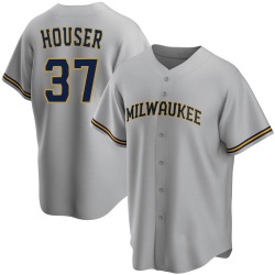Adrian Houser Milwaukee Brewers Youth Replica Road Jersey - Gray