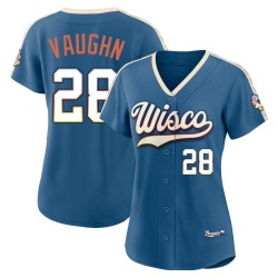 Andrew Vaughn Milwaukee Brewers Women's Limited Mineral 2026 City Connect Stadium Jersey - Blue