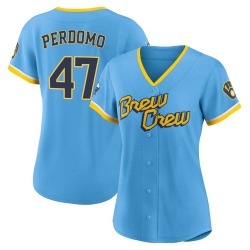 Angel Perdomo Milwaukee Brewers Women's Authentic Powder 2022 City Connect Jersey - Blue