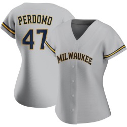 Angel Perdomo Milwaukee Brewers Women's Authentic Road Jersey - Gray