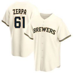 Angel Zerpa Milwaukee Brewers Men's Replica Home Jersey - Cream
