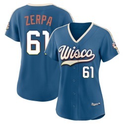 Angel Zerpa Milwaukee Brewers Women's Limited Mineral 2026 City Connect Stadium Jersey - Blue