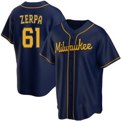 Angel Zerpa Milwaukee Brewers Youth Replica Alternate Jersey - Navy