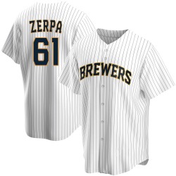 Angel Zerpa Milwaukee Brewers Youth Replica Home Jersey - White