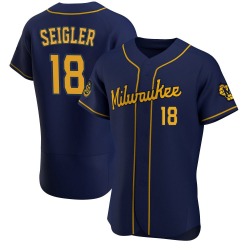 Anthony Seigler Milwaukee Brewers Men's Authentic Alternate Jersey - Navy