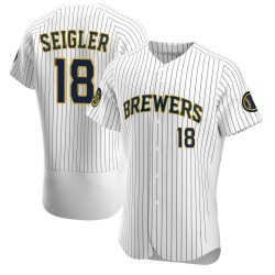 Anthony Seigler Milwaukee Brewers Men's Authentic Alternate Jersey - White
