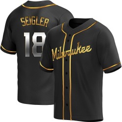 Anthony Seigler Milwaukee Brewers Men's Replica Alternate Jersey - Black Golden