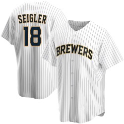Anthony Seigler Milwaukee Brewers Men's Replica Home Jersey - White