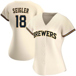 Anthony Seigler Milwaukee Brewers Women's Replica Home Jersey - Cream