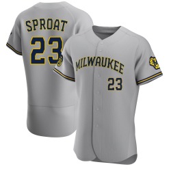 Brandon Sproat Milwaukee Brewers Men's Authentic Road Jersey - Gray