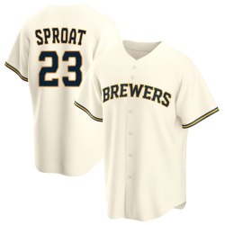 Brandon Sproat Milwaukee Brewers Youth Replica Home Jersey - Cream