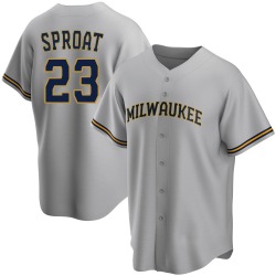 Brandon Sproat Milwaukee Brewers Youth Replica Road Jersey - Gray