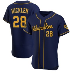 Brewer Hicklen Milwaukee Brewers Men's Authentic Alternate Jersey - Navy