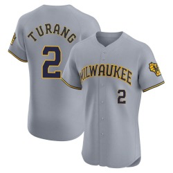 Brice Turang Milwaukee Brewers Men's Elite Road Jersey - Gray