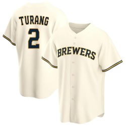 Brice Turang Milwaukee Brewers Men's Replica Home Jersey - Cream