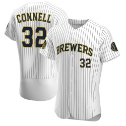 Bryan Connell Milwaukee Brewers Men's Authentic Alternate Jersey - White