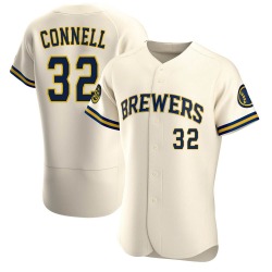 Bryan Connell Milwaukee Brewers Men's Authentic Home Jersey - Cream