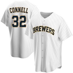 Bryan Connell Milwaukee Brewers Men's Replica Home Jersey - White