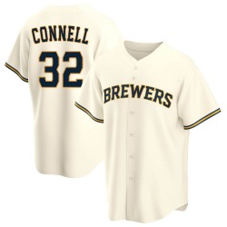 Bryan Connell Milwaukee Brewers Youth Replica Home Jersey - Cream