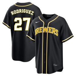 Carlos Rodriguez Milwaukee Brewers Youth Replica Fashion Out Jersey - Black