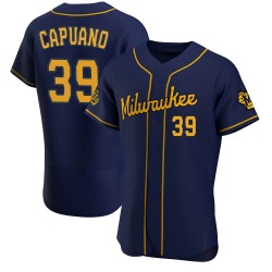 Chris Capuano Milwaukee Brewers Men's Authentic Alternate Jersey - Navy