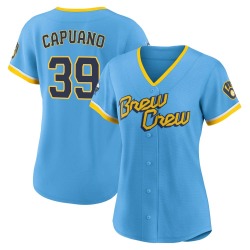 Chris Capuano Milwaukee Brewers Women's Authentic Powder 2022 City Connect Jersey - Blue