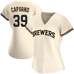 Chris Capuano Milwaukee Brewers Women's Replica Home Jersey - Cream