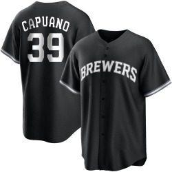 Chris Capuano Milwaukee Brewers Youth Replica Black/ Jersey - White