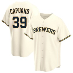 Chris Capuano Milwaukee Brewers Youth Replica Home Jersey - Cream