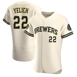 Christian Yelich Milwaukee Brewers Men's Authentic Home Jersey - Cream