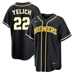 Christian Yelich Milwaukee Brewers Men's Replica Fashion Out Jersey - Black