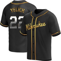 Christian Yelich Milwaukee Brewers Youth Replica Alternate Jersey - Black Golden