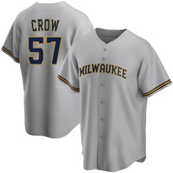 Coleman Crow Milwaukee Brewers Men's Replica Road Jersey - Gray