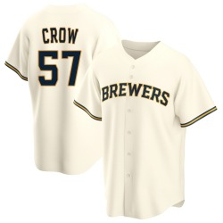 Coleman Crow Milwaukee Brewers Youth Replica Home Jersey - Cream