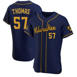 Connor Thomas Milwaukee Brewers Men's Authentic Alternate Jersey - Navy