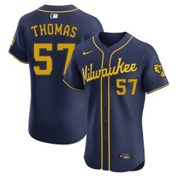 Connor Thomas Milwaukee Brewers Men's Elite Alternate Jersey - Navy