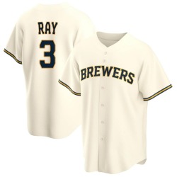 Corey Ray Milwaukee Brewers Youth Replica Home Jersey - Cream