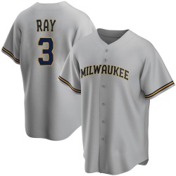 Corey Ray Milwaukee Brewers Youth Replica Road Jersey - Gray