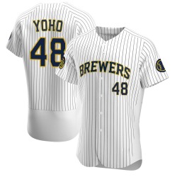 Craig Yoho Milwaukee Brewers Men's Authentic Alternate Jersey - White