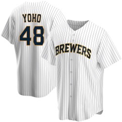 Craig Yoho Milwaukee Brewers Youth Replica Home Jersey - White