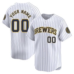 Custom Milwaukee Brewers Youth Limited Alternate Jersey - White