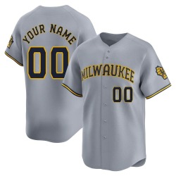 Custom Milwaukee Brewers Youth Limited Away Jersey - Gray
