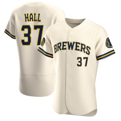DL Hall Milwaukee Brewers Men's Authentic Home Jersey - Cream