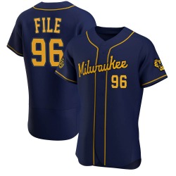 Dylan File Milwaukee Brewers Men's Authentic Alternate Jersey - Navy