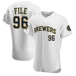 Dylan File Milwaukee Brewers Men's Authentic Alternate Jersey - White
