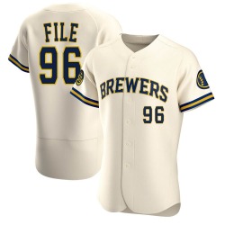 Dylan File Milwaukee Brewers Men's Authentic Home Jersey - Cream